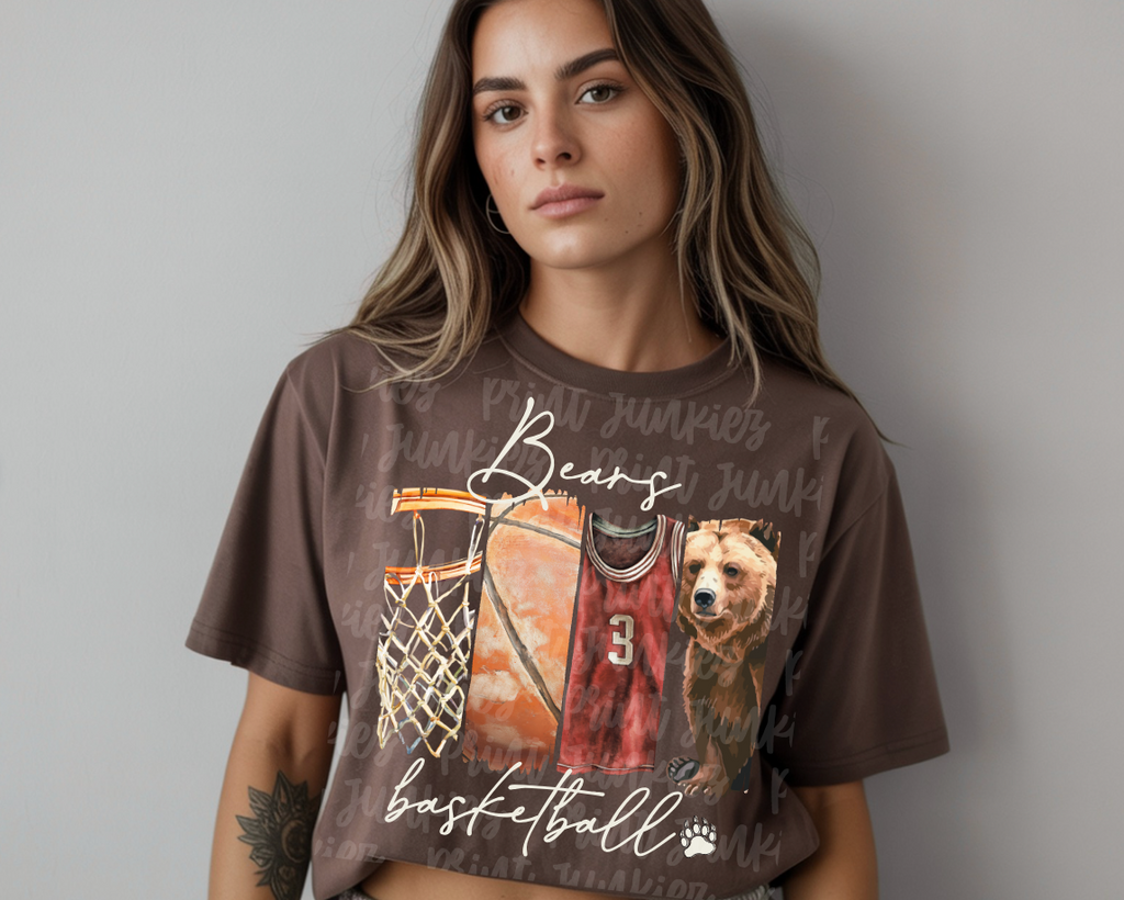 Bears Vintage Basketball {cardinal} - DIGITAL - DTF