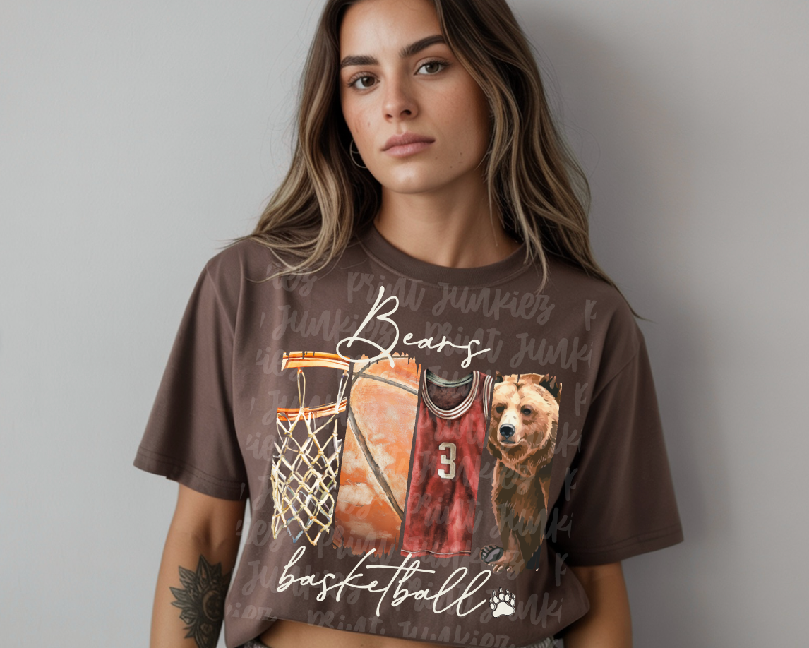 Bears Vintage Basketball {cardinal} - DIGITAL - DTF