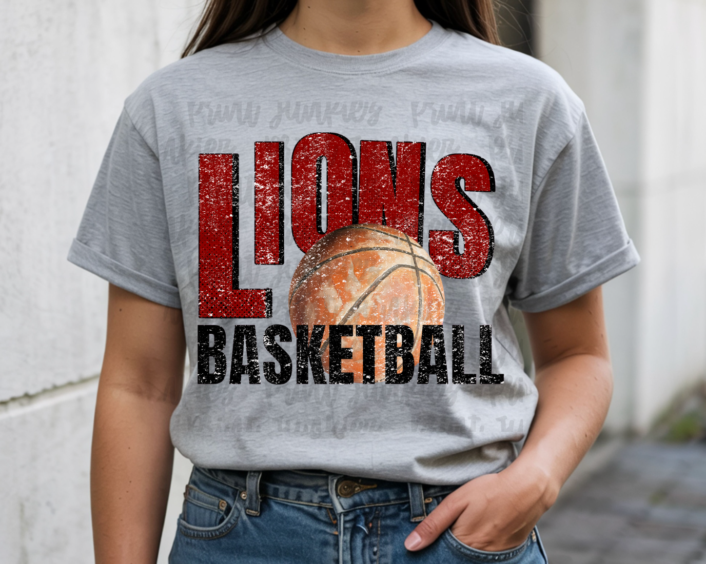 LIONS BASKETBALL DISTRESSED - DTF - DIGITAL