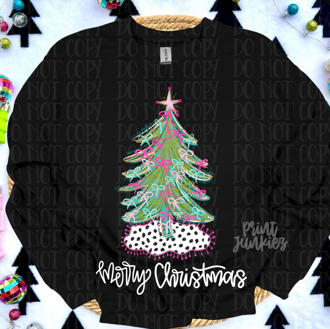 Merry Christmas Coquette Tree - DTF