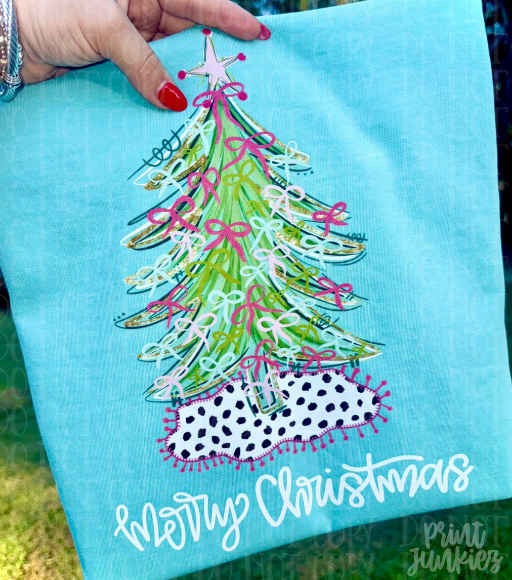 Merry Christmas Coquette Tree - DTF