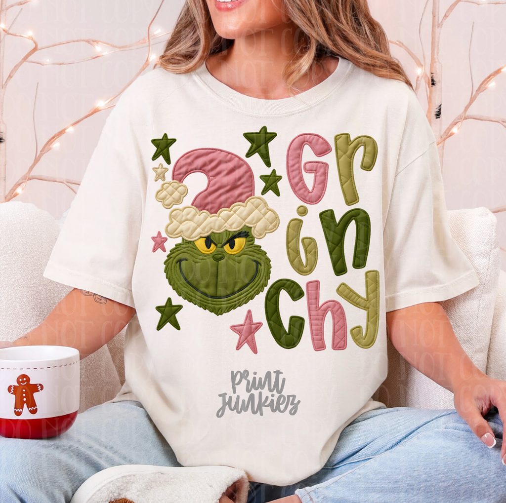 The Mean One Faux Embroidery - DTF