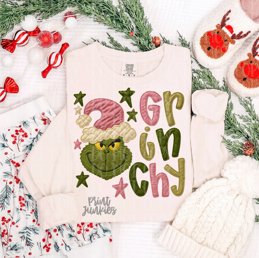 The Mean One Faux Embroidery - DTF