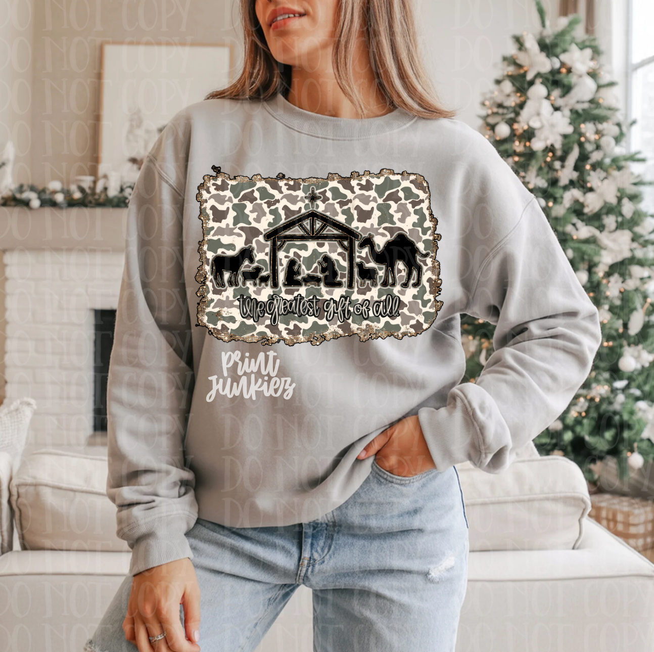 the Greatest Gift of All Camo - DTF