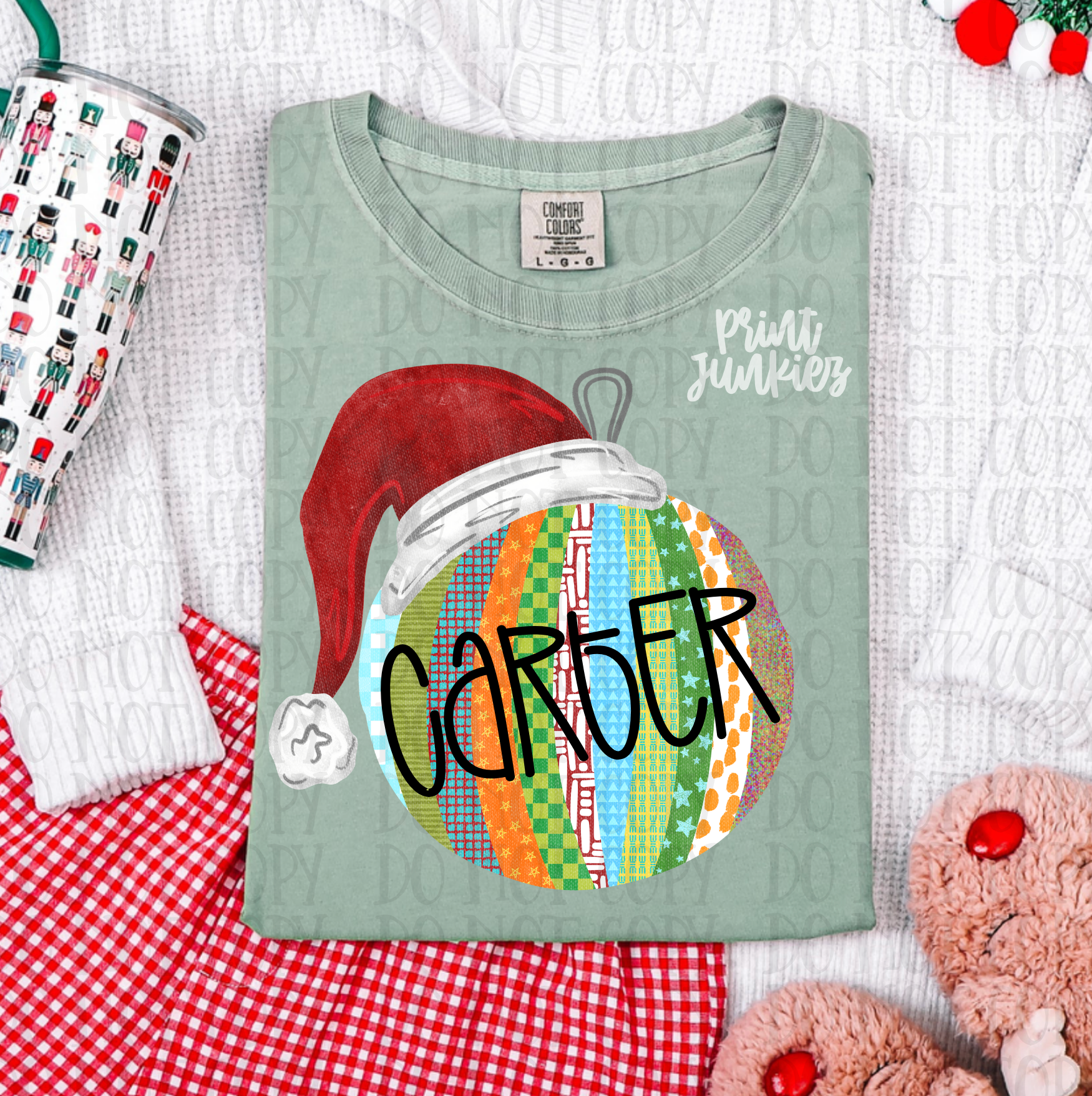 Santa Hat Ornament Custom - DTF