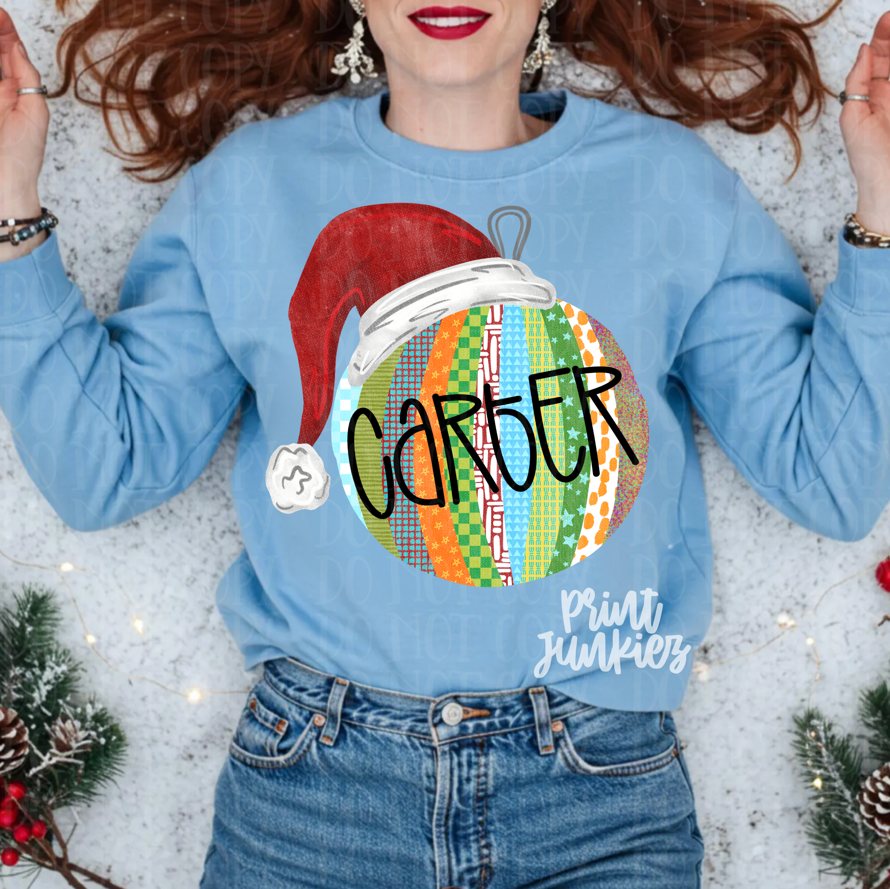 Santa Hat Ornament Custom - DTF