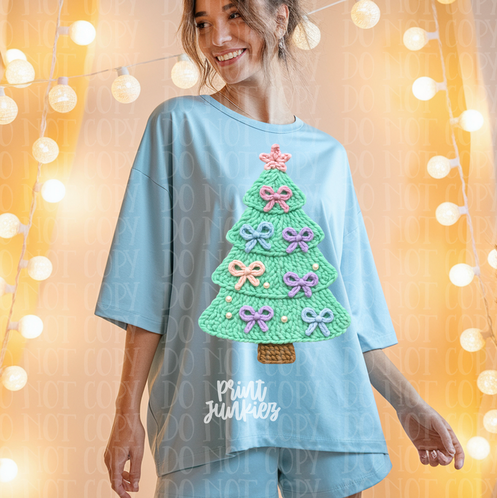 Yarn Pastel Christmas Tree - DTF