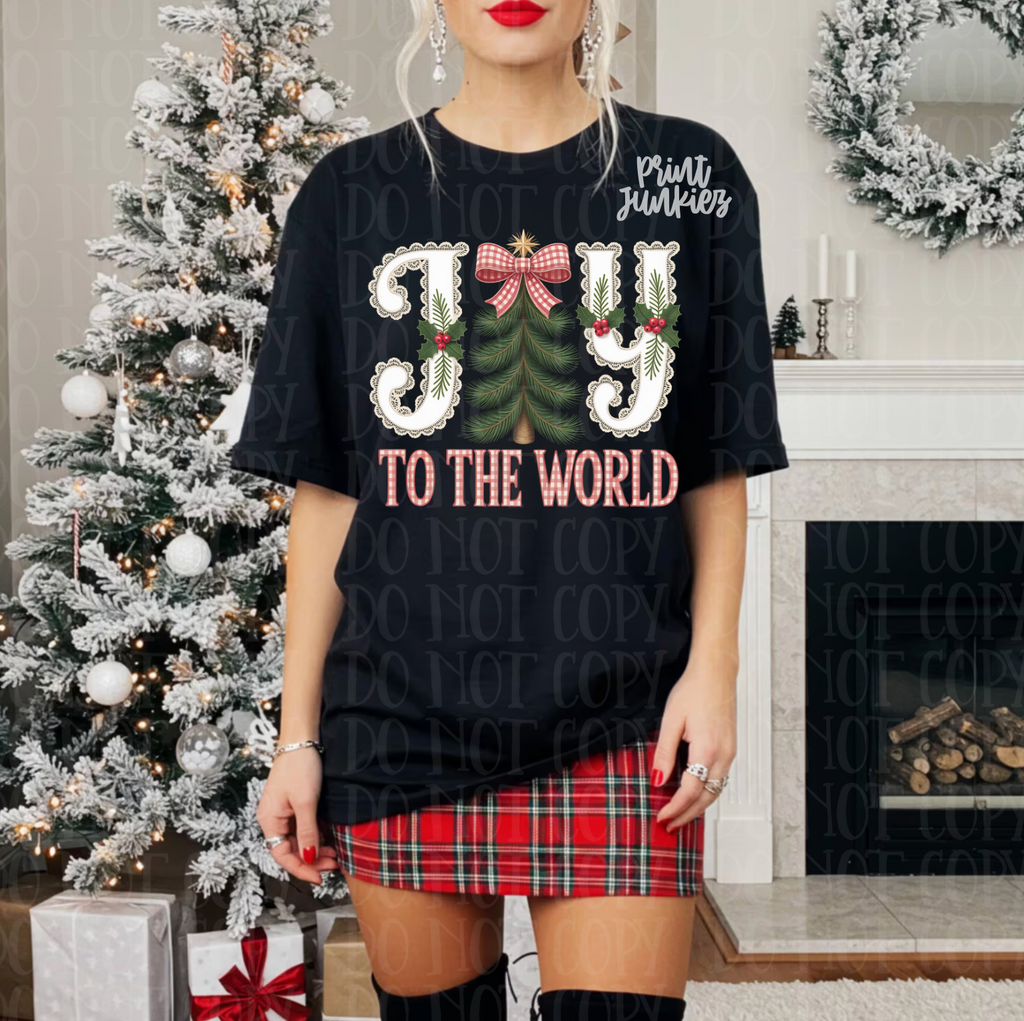 Joy to the World Lace - DTF