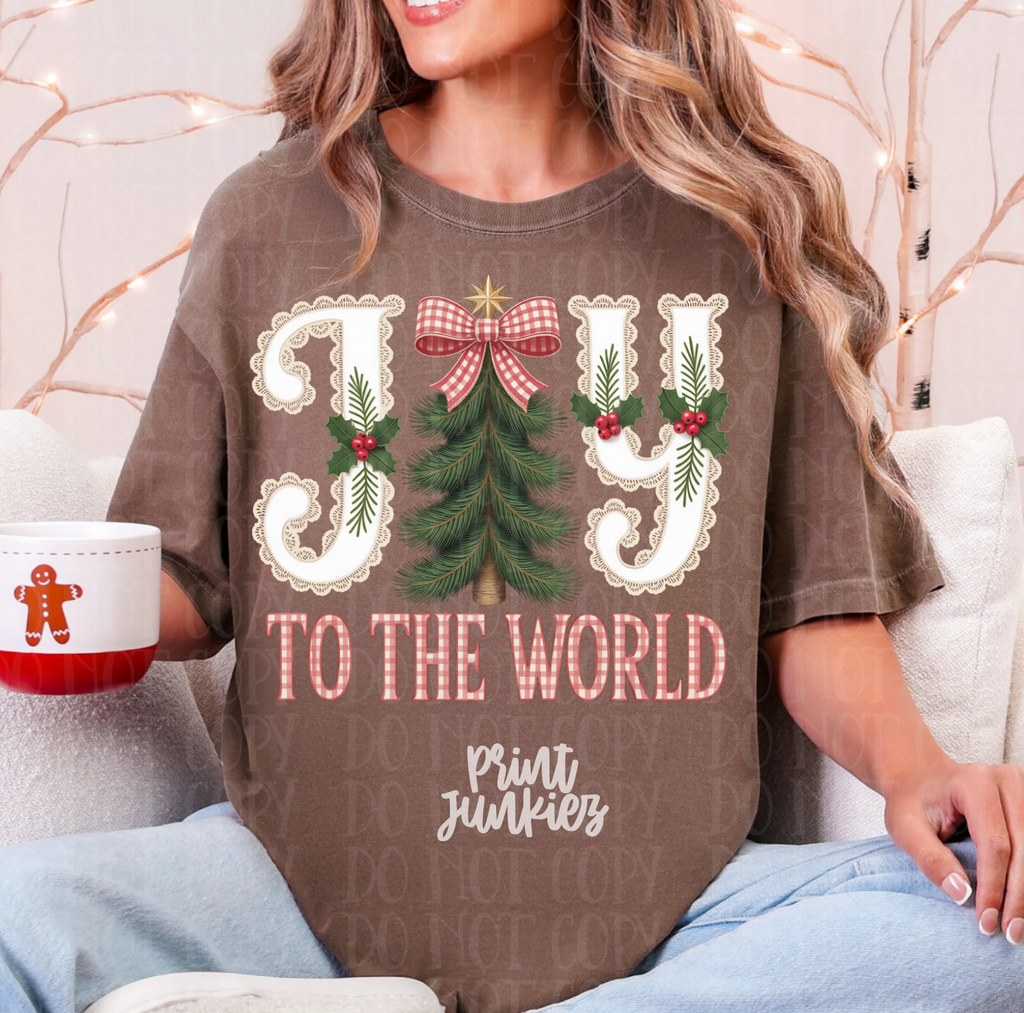 Joy to the World Lace - DTF