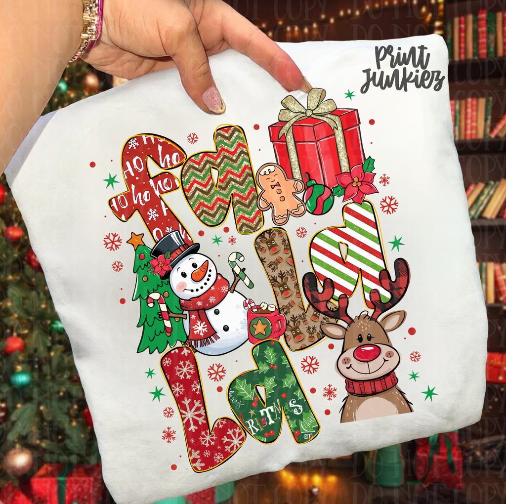 Fa La La Reindeer Doodle - DTF