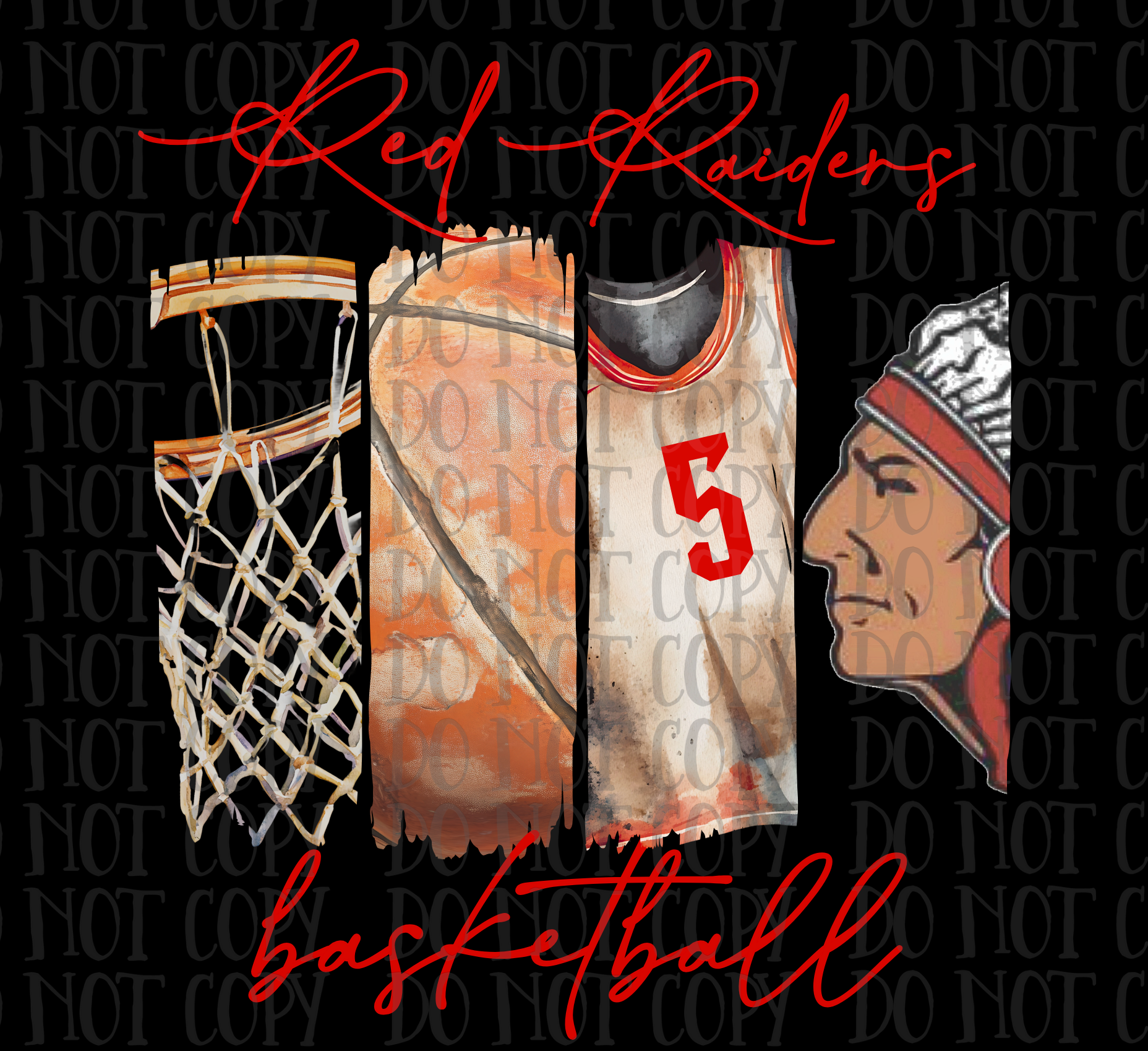 Red Raiders Paint Stroke - CUSTOM - DIGITAL - DTF