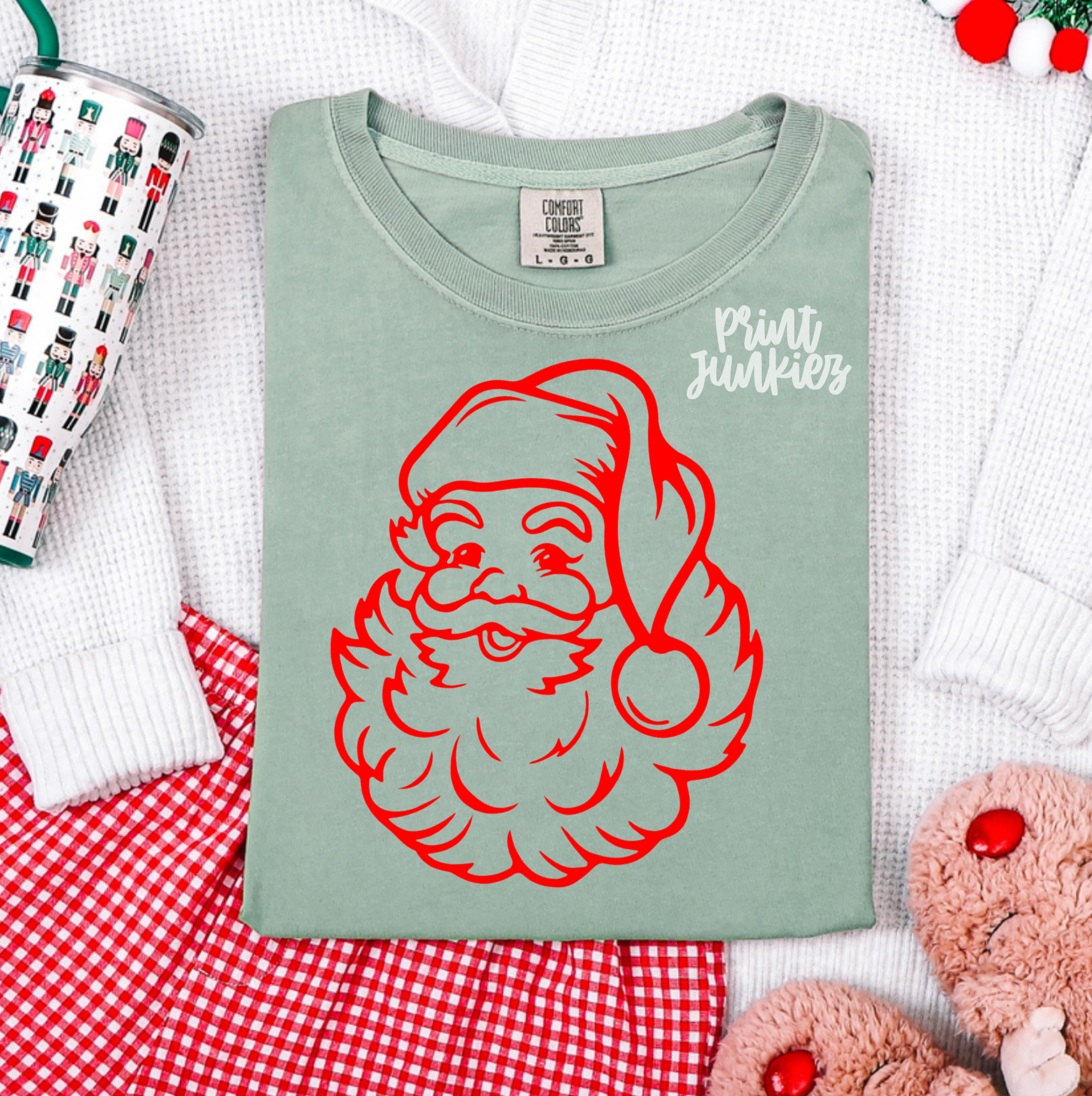 RED VINTAGE SANTA OUTLINE - DTF