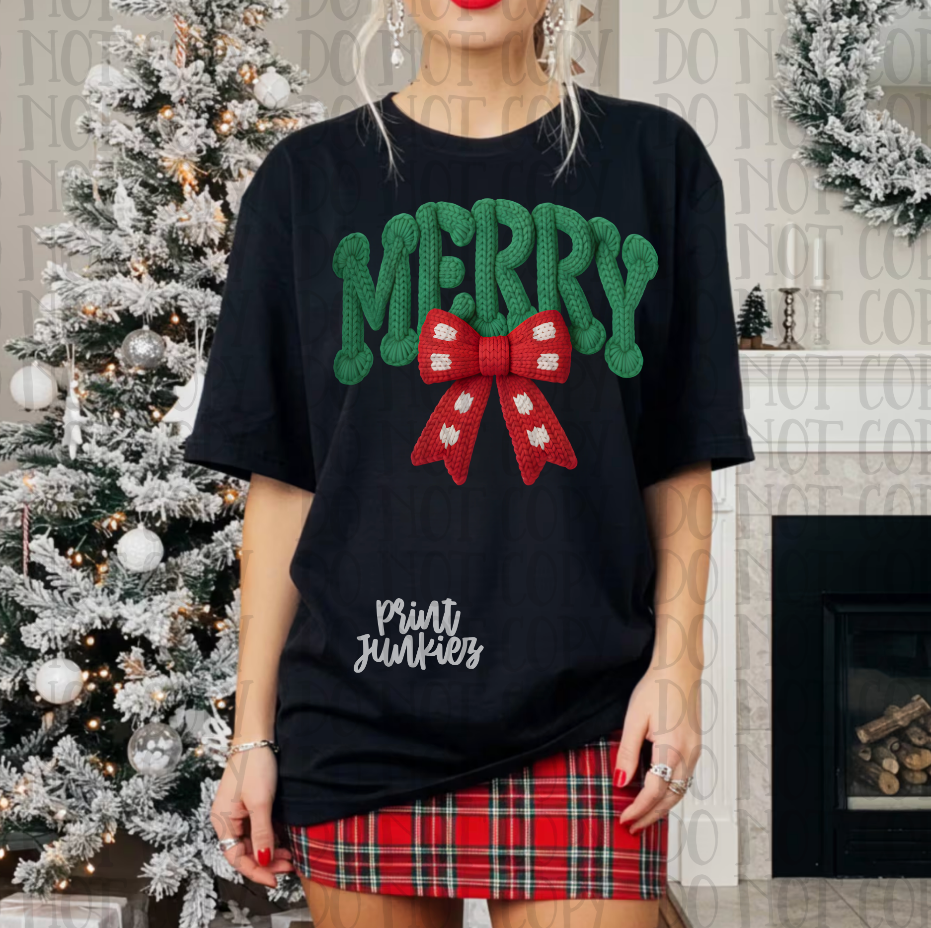 Faux Yarn Merry Bow - DTF