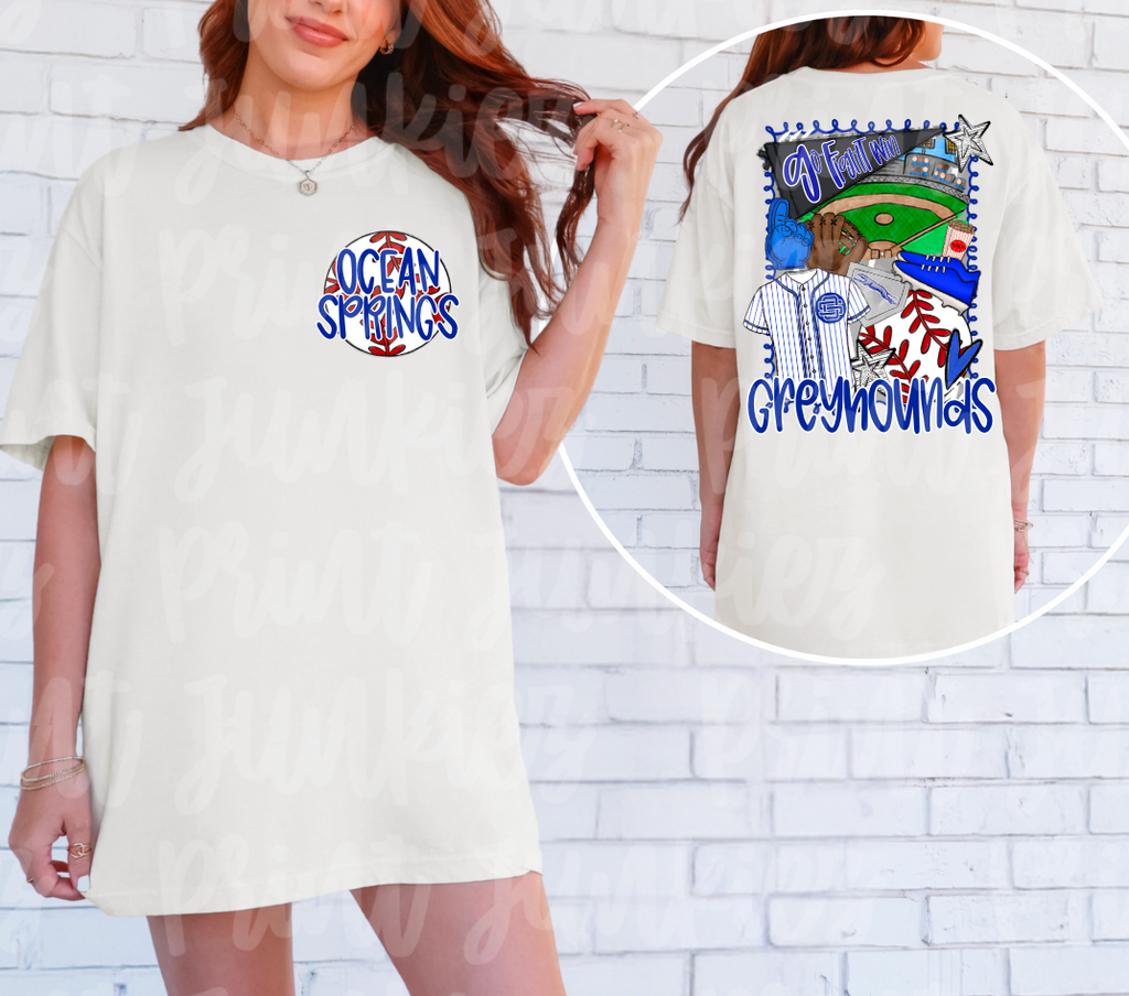 Doodle Baseball - CUSTOM - DIGITAL - DTF