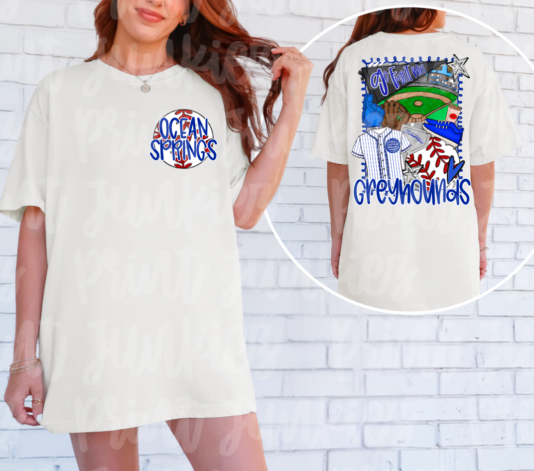 Doodle Baseball - CUSTOM - DIGITAL - DTF