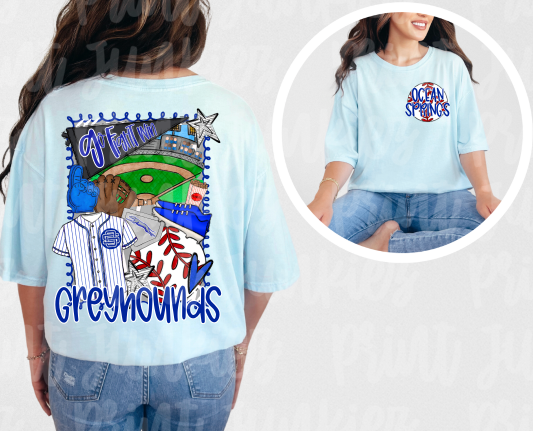 Doodle Baseball - CUSTOM - DIGITAL - DTF