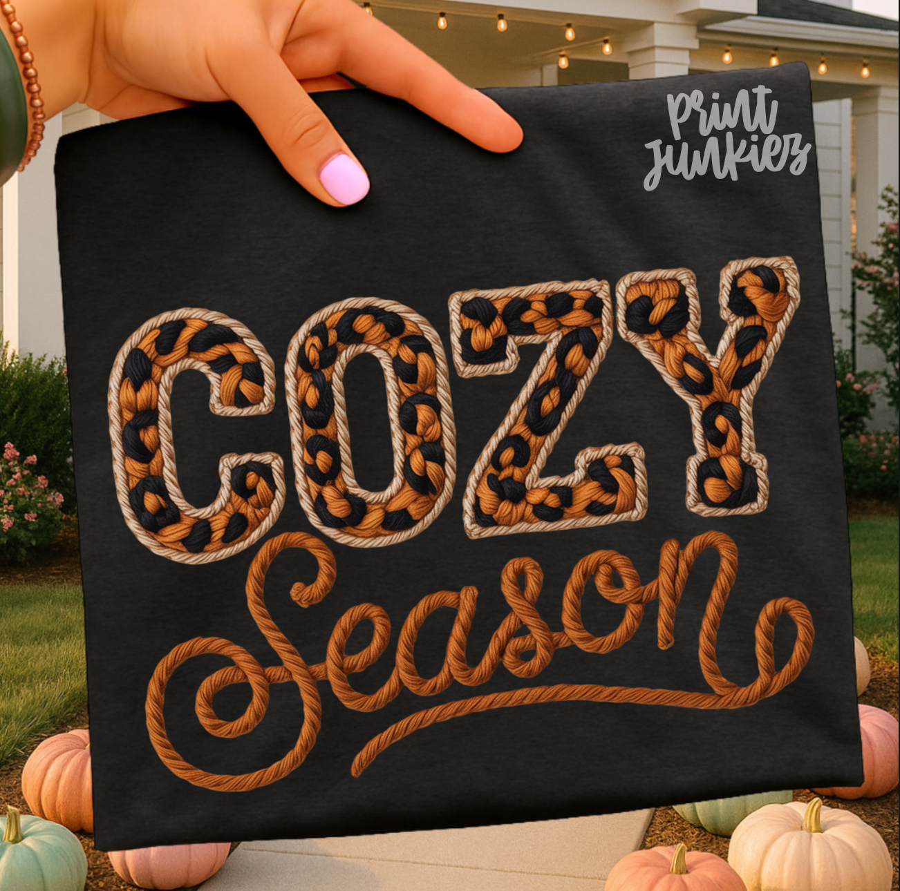 Cozy Season Cheetah Faux Yarn - DTF