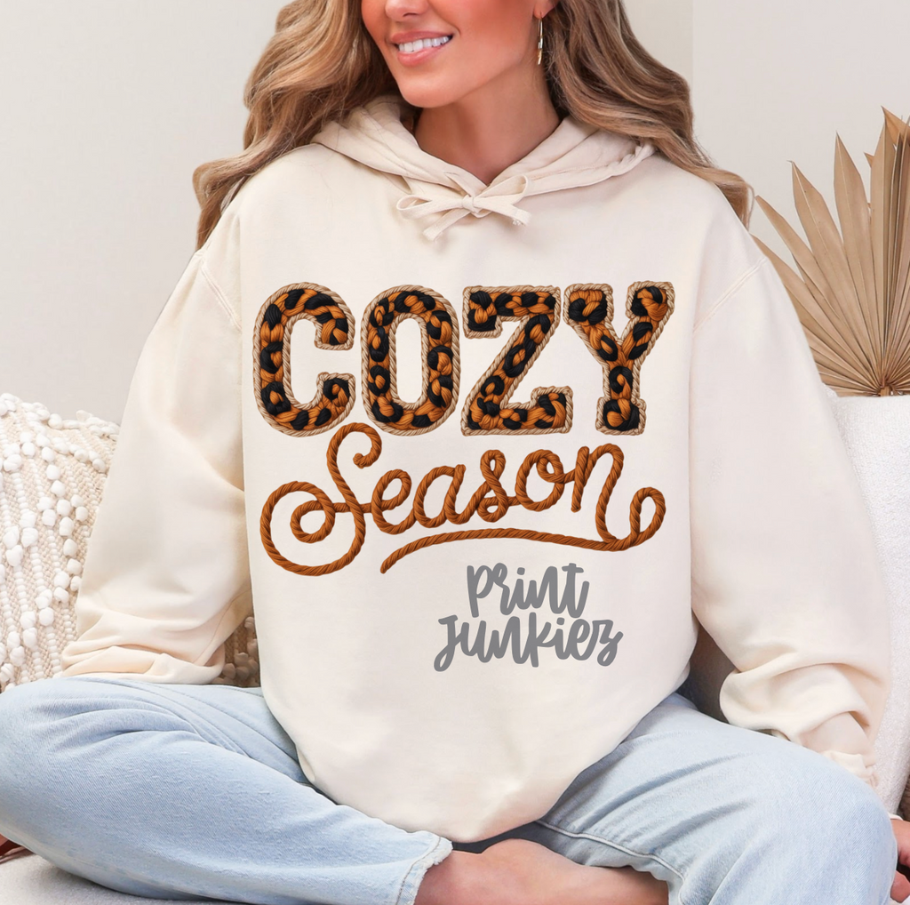 Cozy Season Cheetah Faux Yarn - DTF