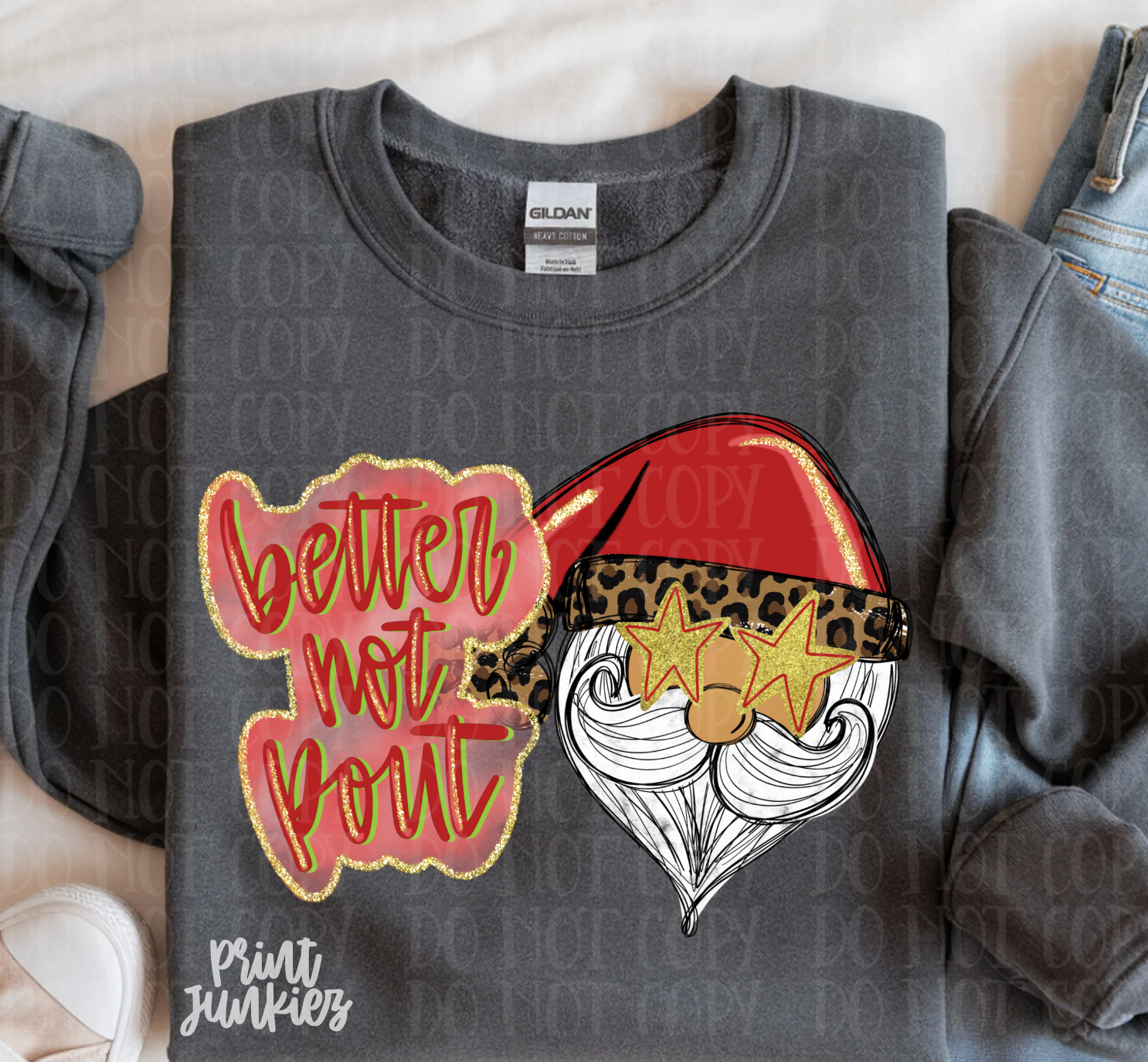 Better Not Pout Preppy Santa - DTF