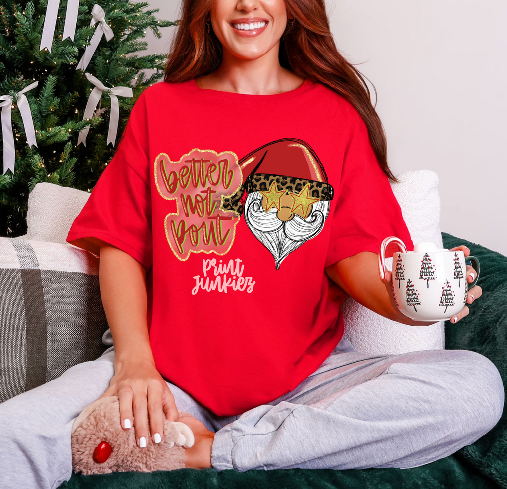 Better Not Pout Preppy Santa - DTF