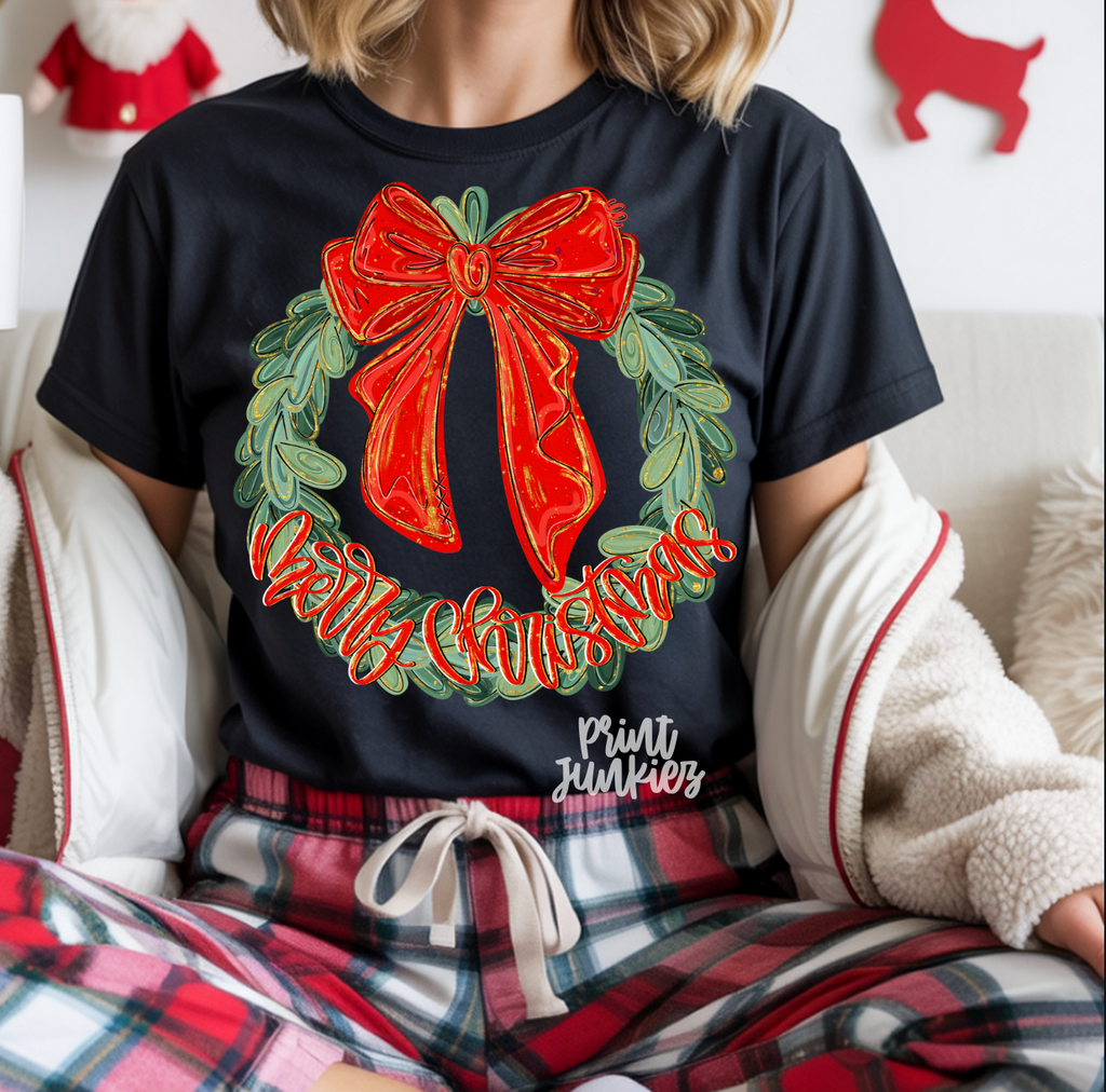 Merry Christmas Wreath - DTF