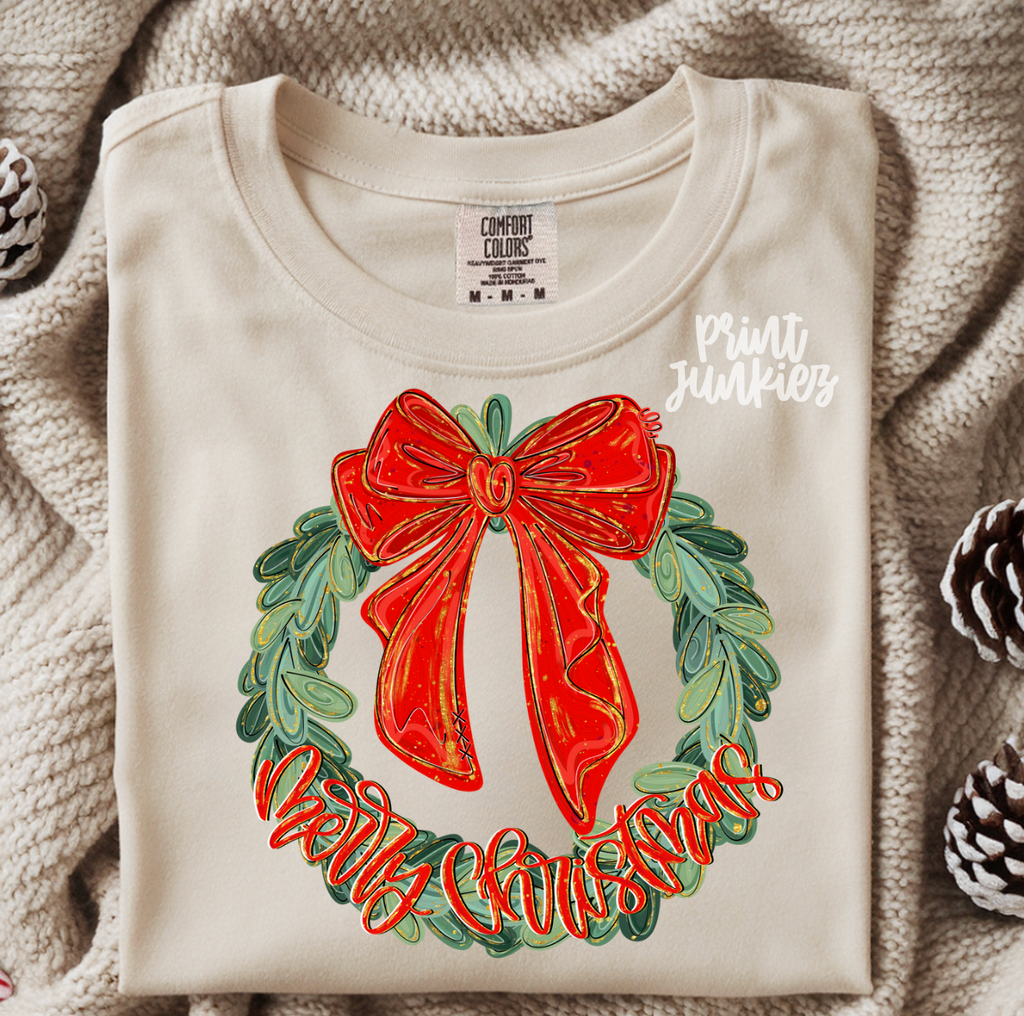 Merry Christmas Wreath - DTF