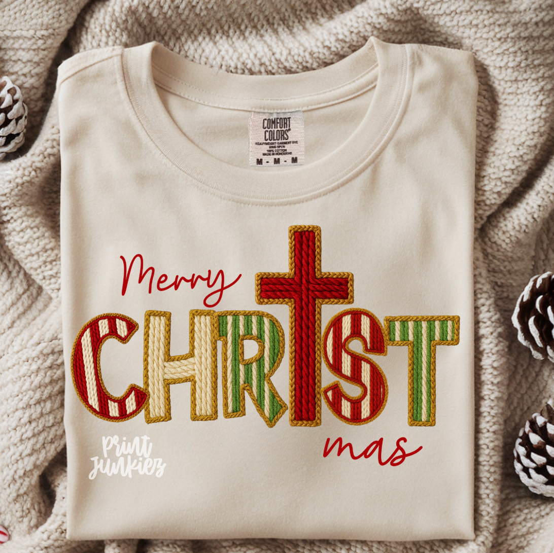 Merry Christmas Faux Yarn - DTF