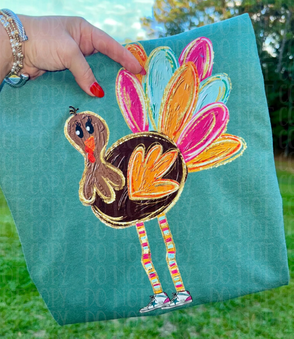 Preppy Painted Turkey - DTF