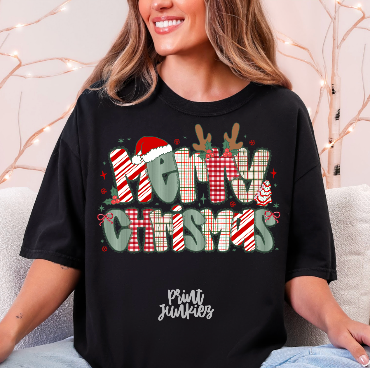 Merry Christmas Lace Preppy - DTF