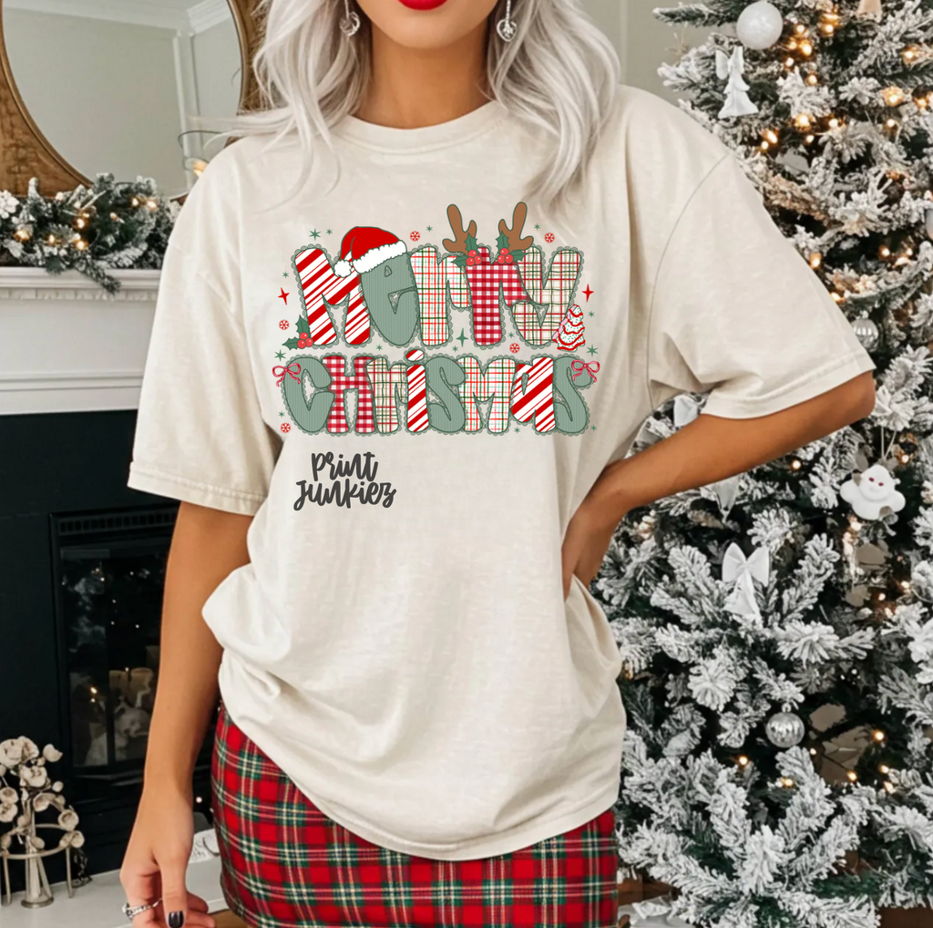 Merry Christmas Lace Preppy - DTF