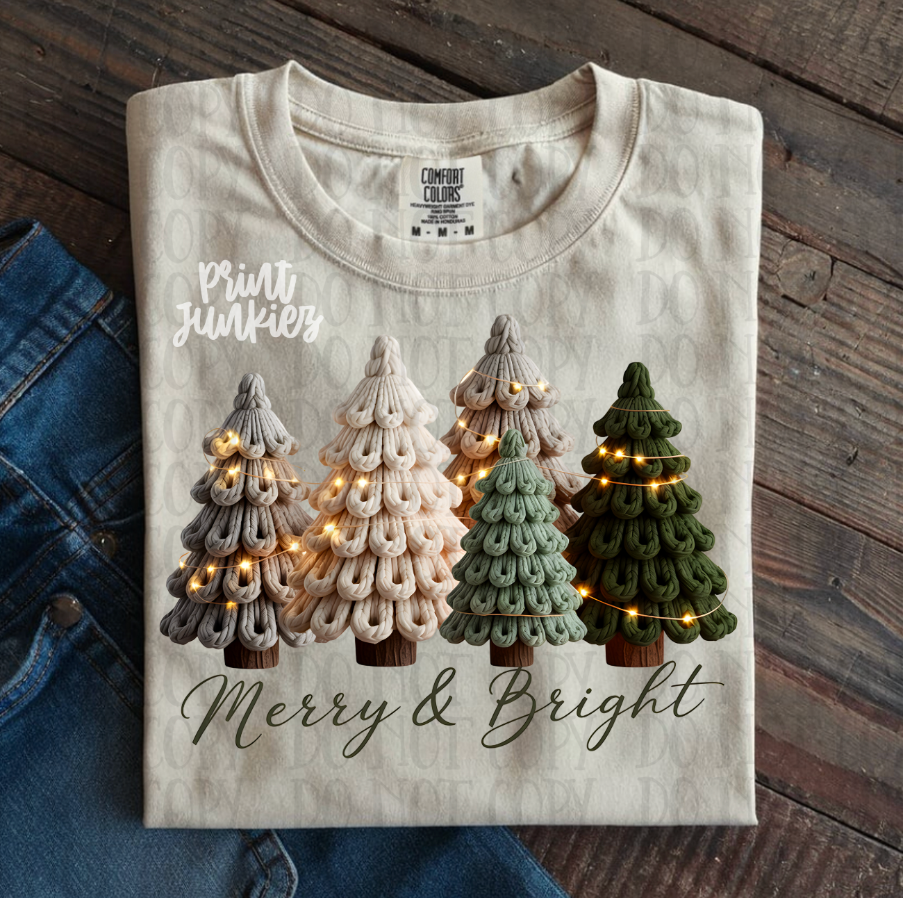 Merry & Bright Trees Faux Yarn - DTF