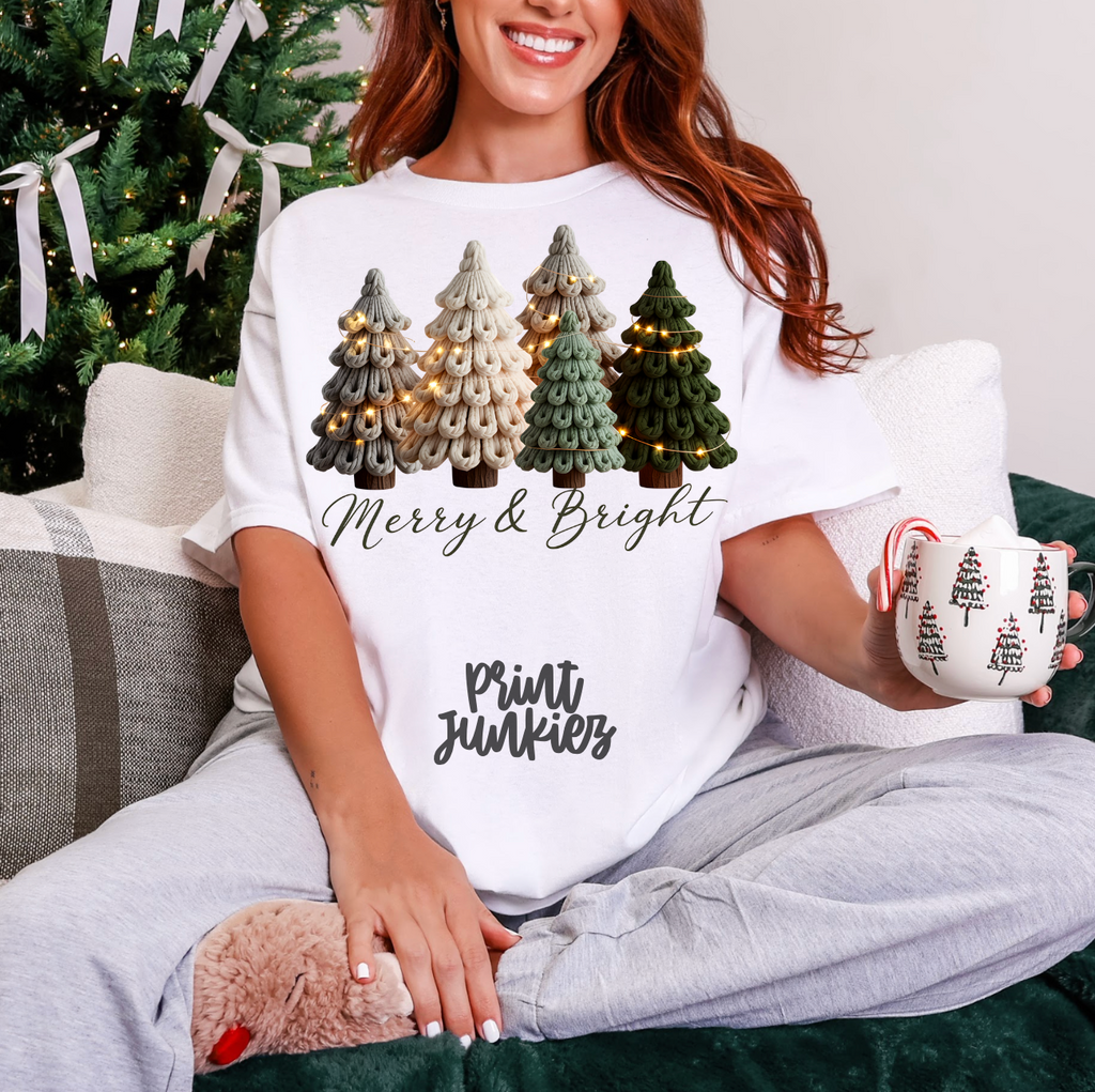 Merry & Bright Trees Faux Yarn - DTF