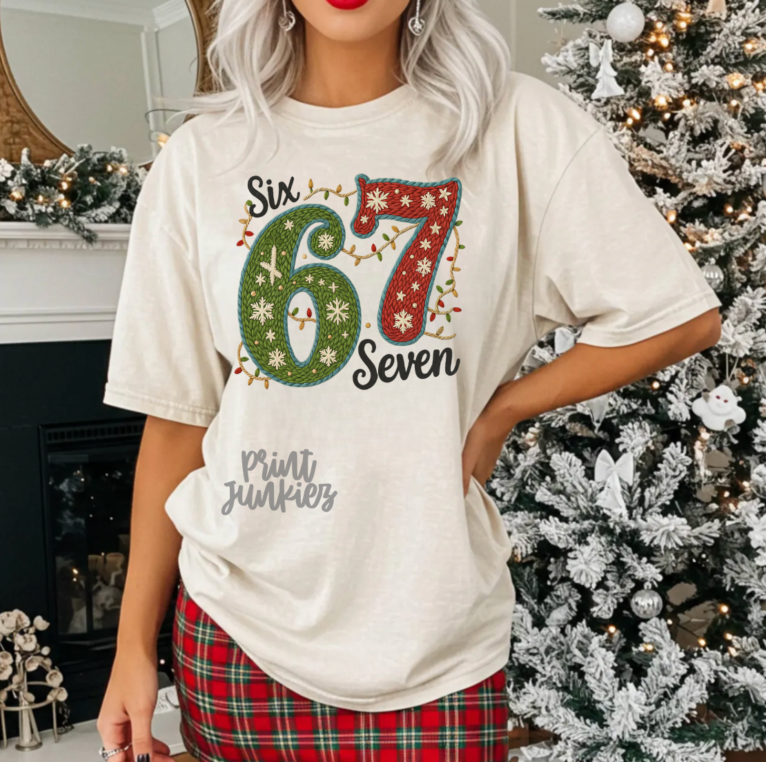 Six Seven Christmas Lights Faux Yarn - DTF