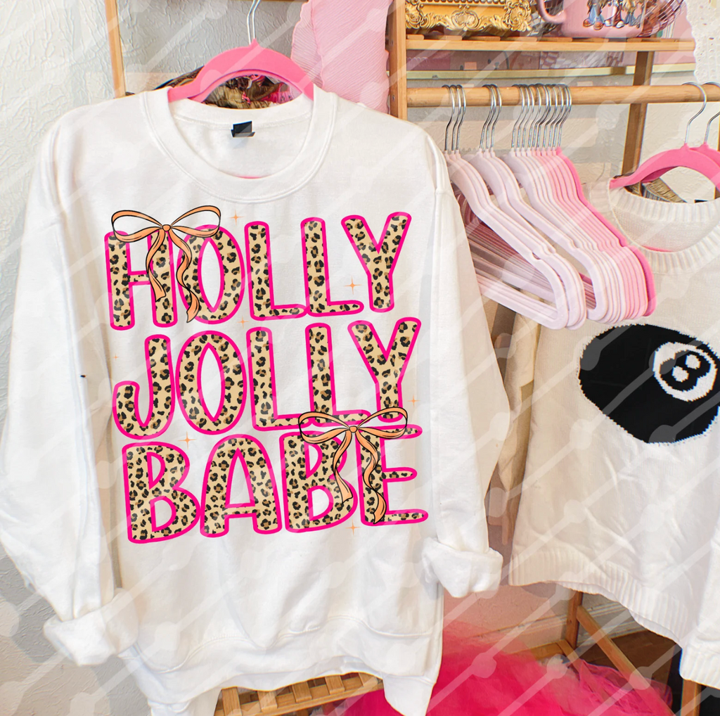 Holly Jolly Babe Pink Cheetah Print - DTF