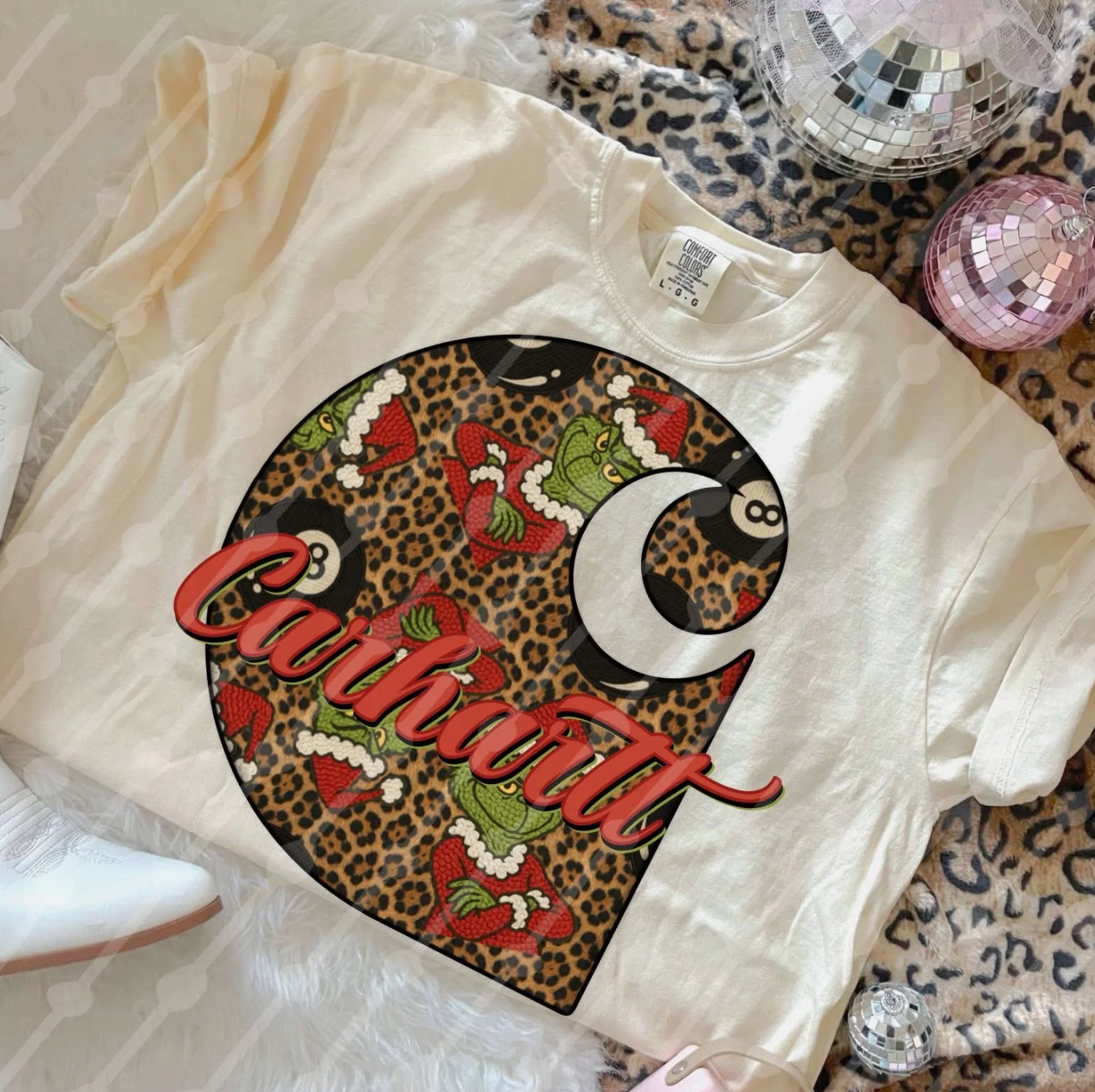 Green Guy Leopard Faux Yarn CH - DTF