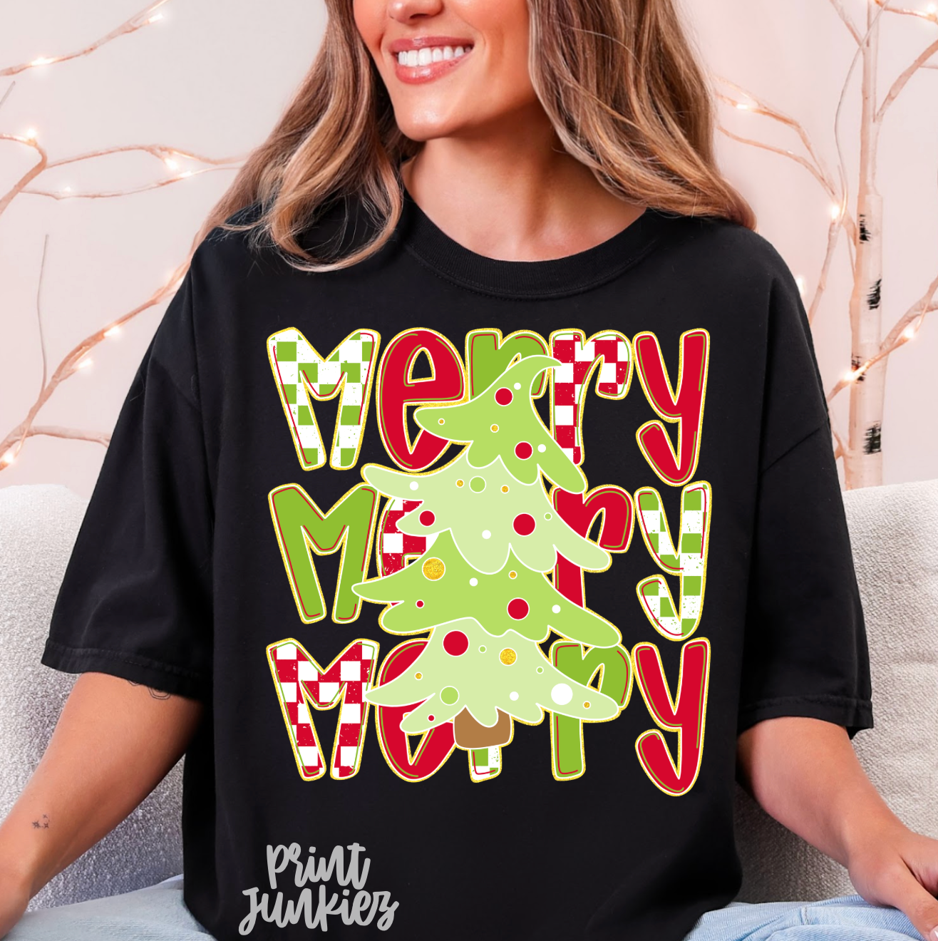 Merry Stacked Tree - Multiple Colors - DTF