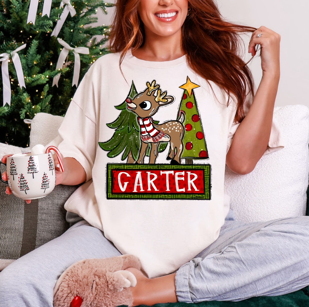 Reindeer Name Tag - DTF - CUSTOM