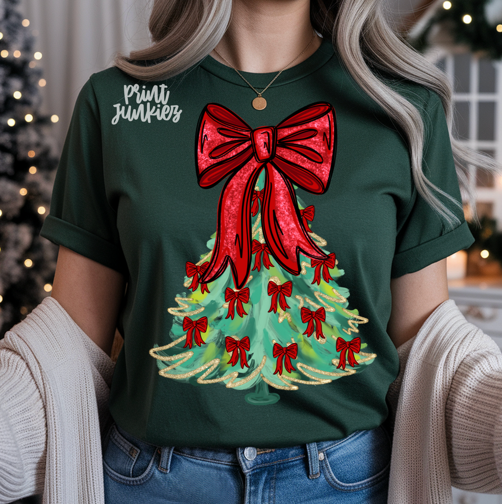 Watercolor Christmas Tree Bows - DTF
