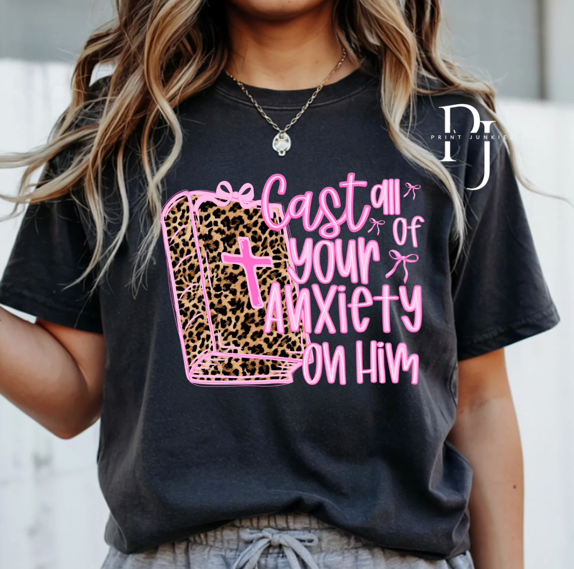 Cast All Your Anxiety On Him Leopard Bible - DTF