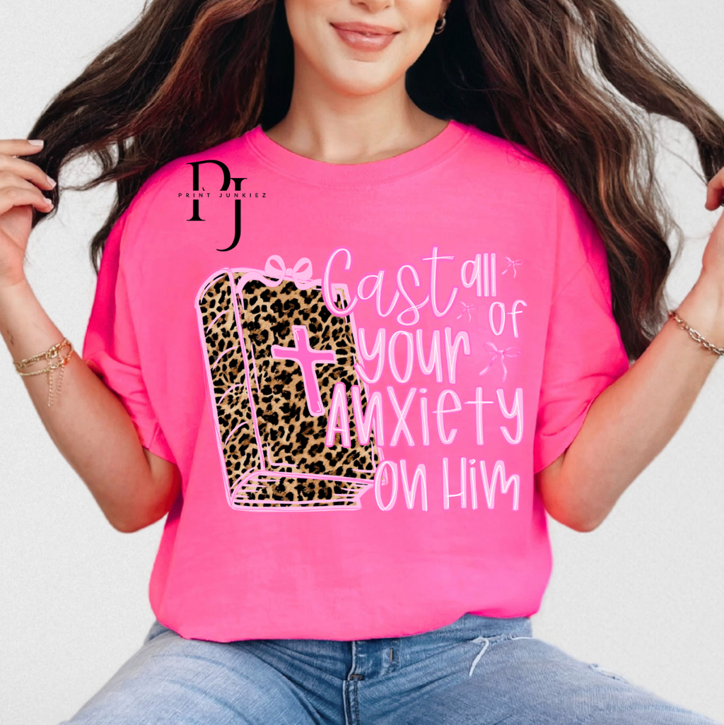 Cast All Your Anxiety On Him Leopard Bible - DTF