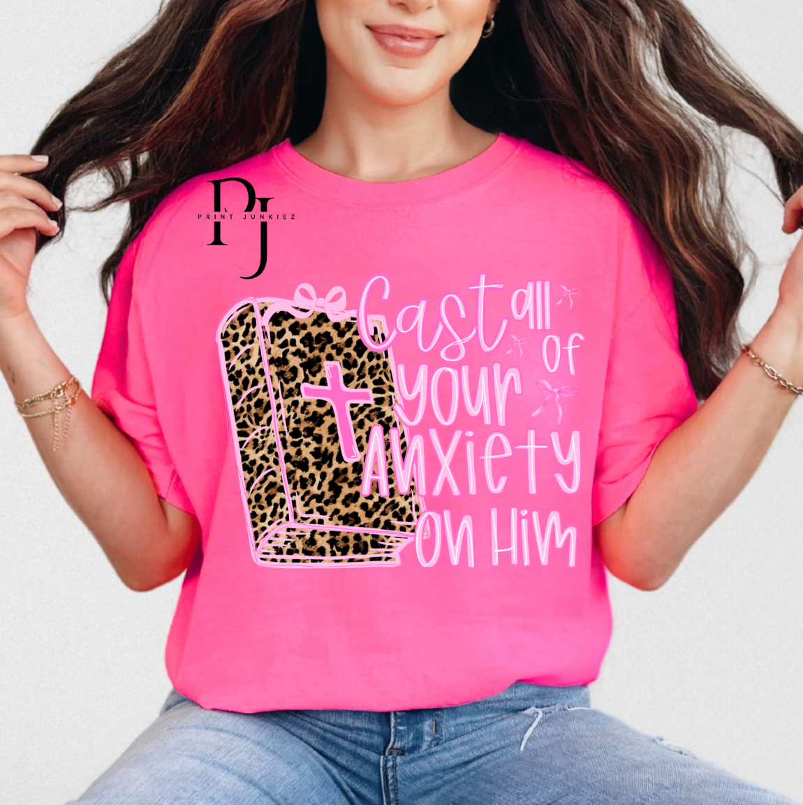 Cast All Your Anxiety On Him Leopard Bible - DTF