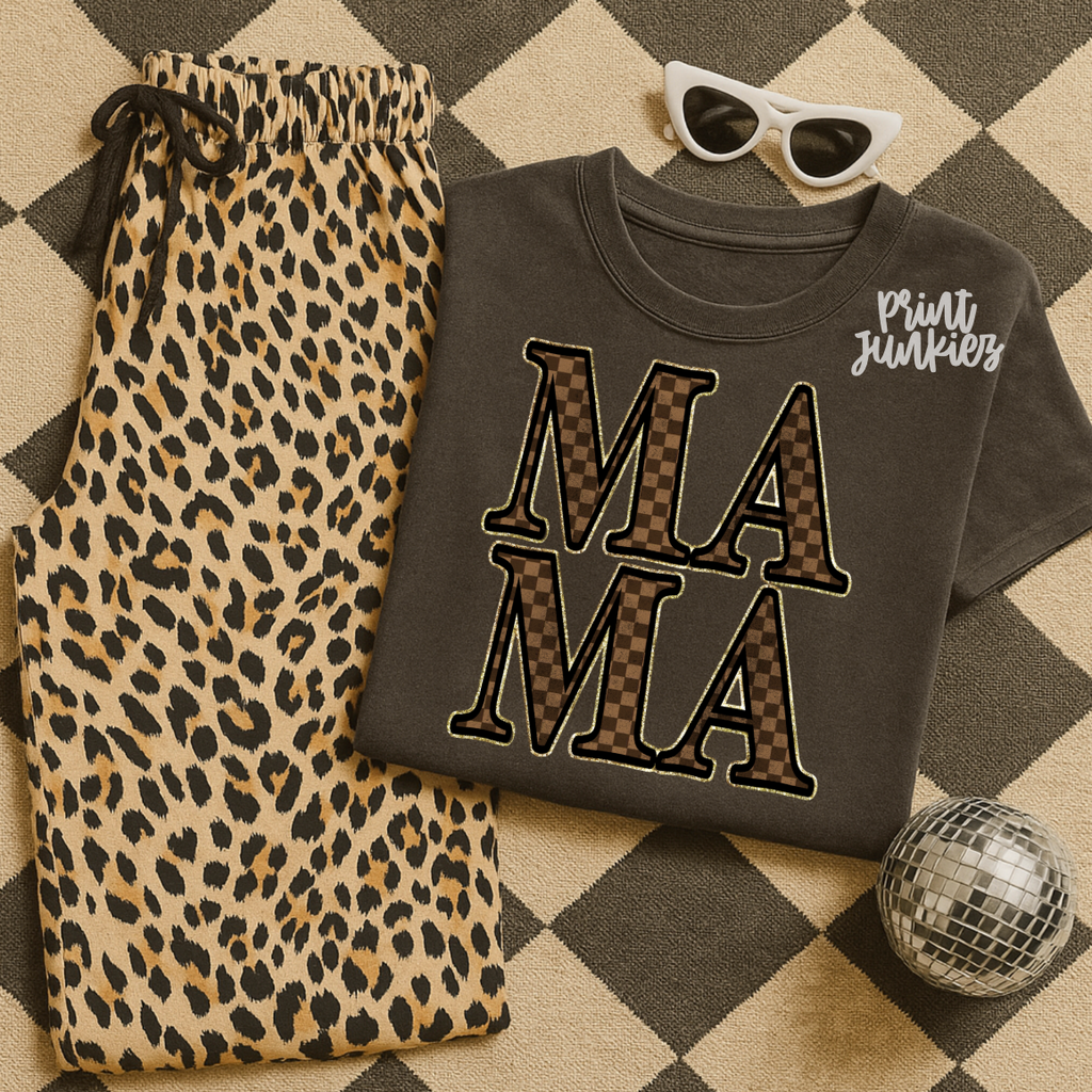 MAMA Brown Checkered - DTF