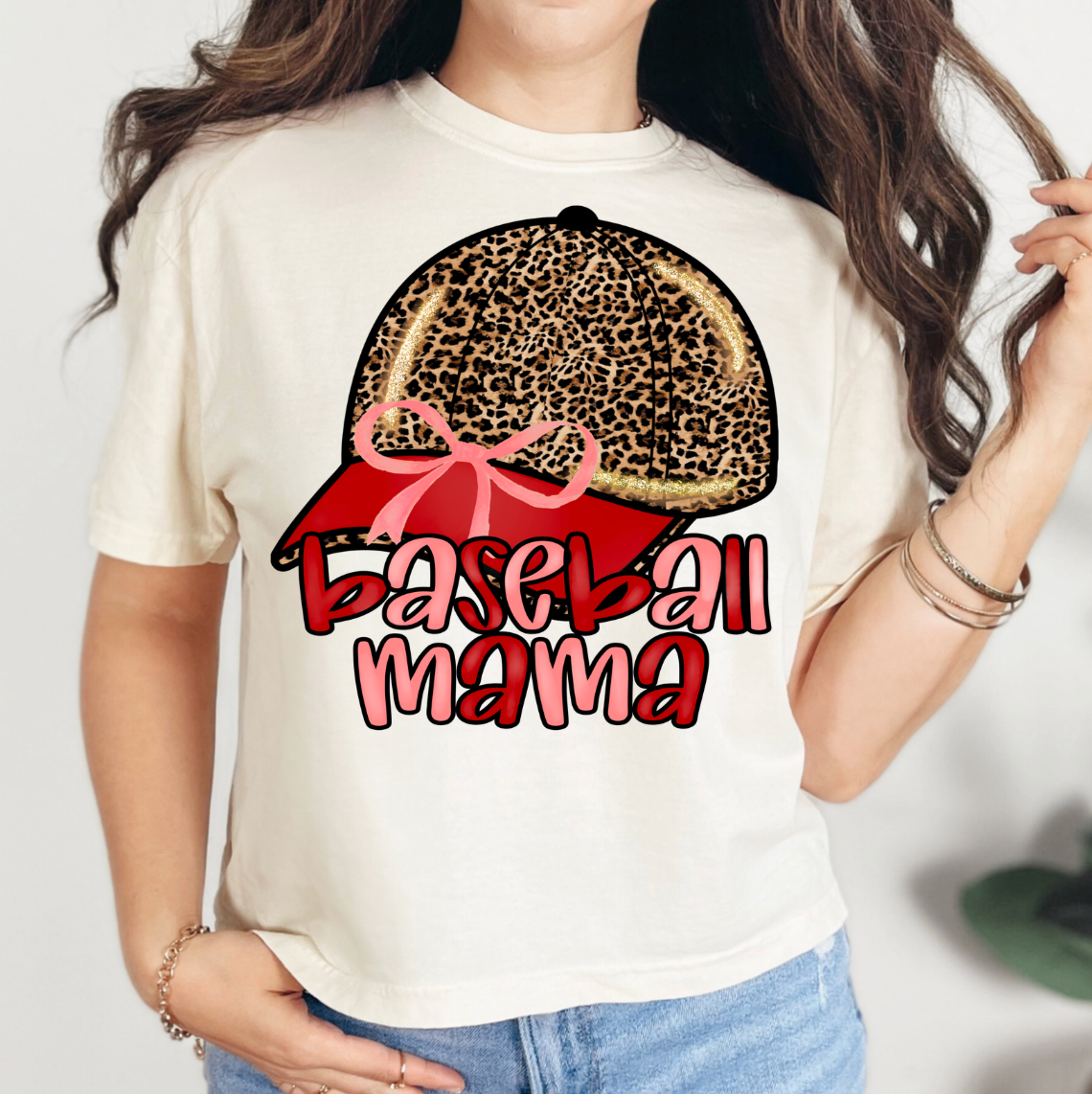 Baseball Mama Leopard Hat - DTF