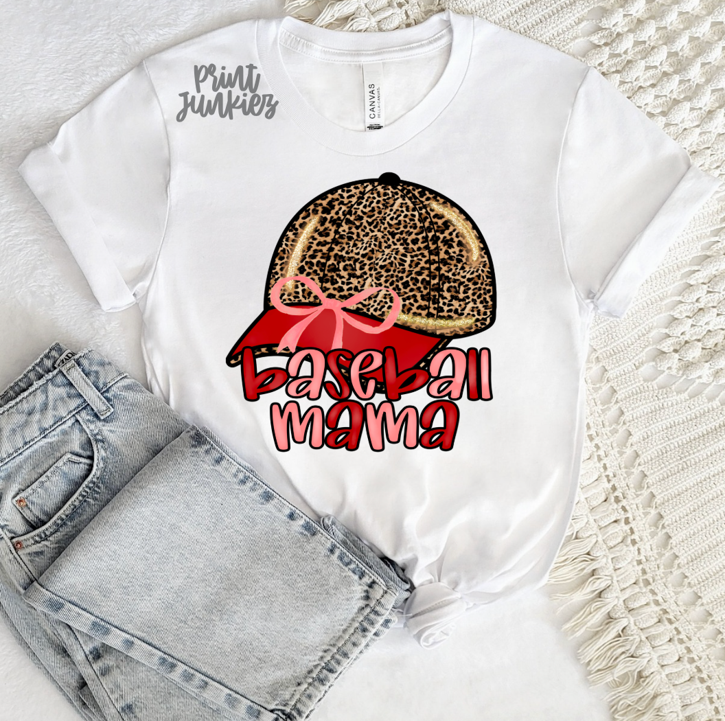Baseball Mama Leopard Hat - DTF