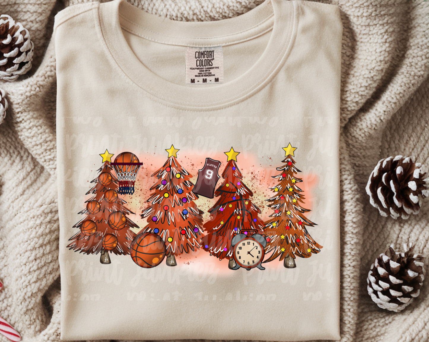 Basketball Christmas Trees - DTF