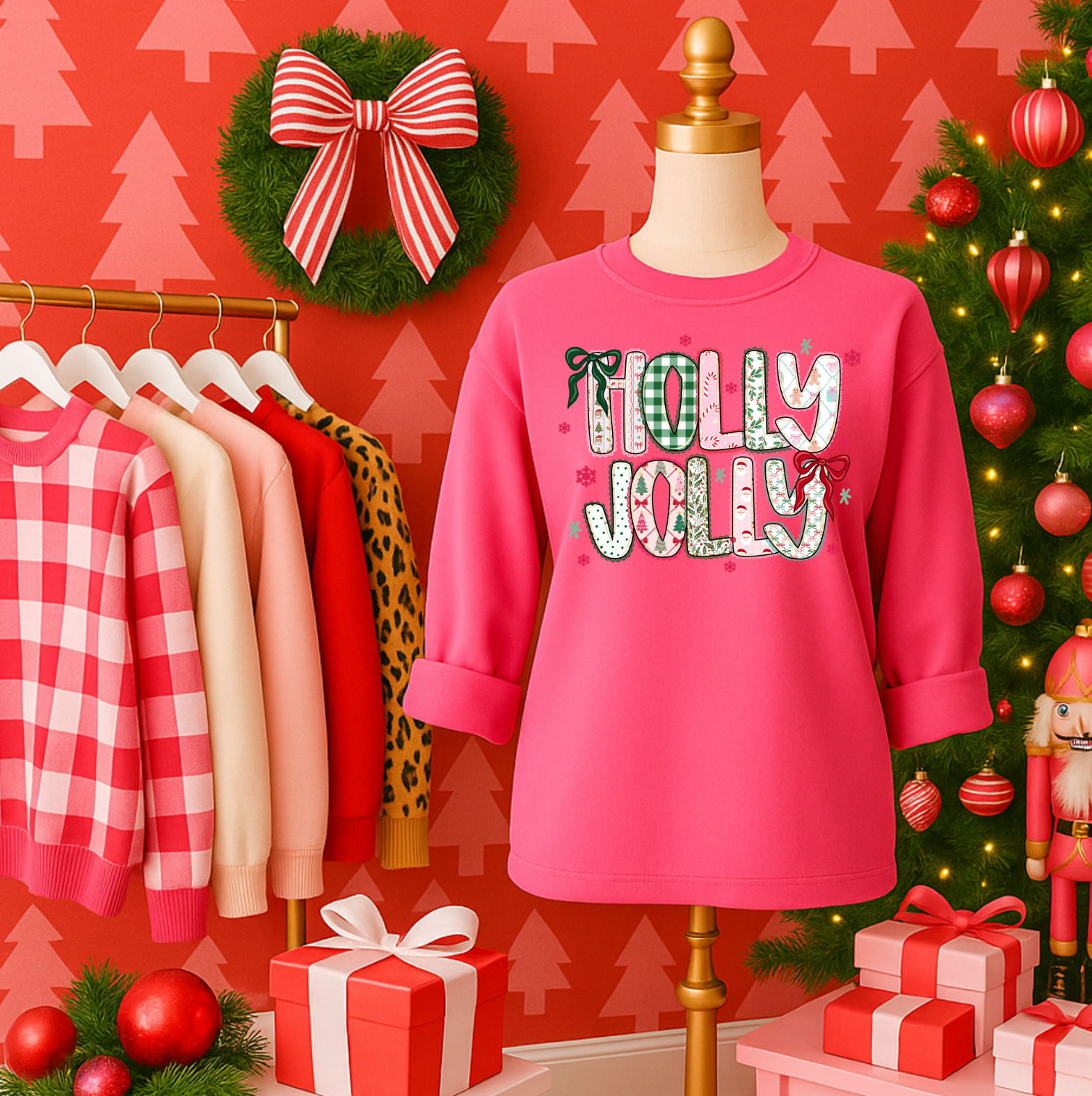 Holly Jolly Preppy Lace - DTF