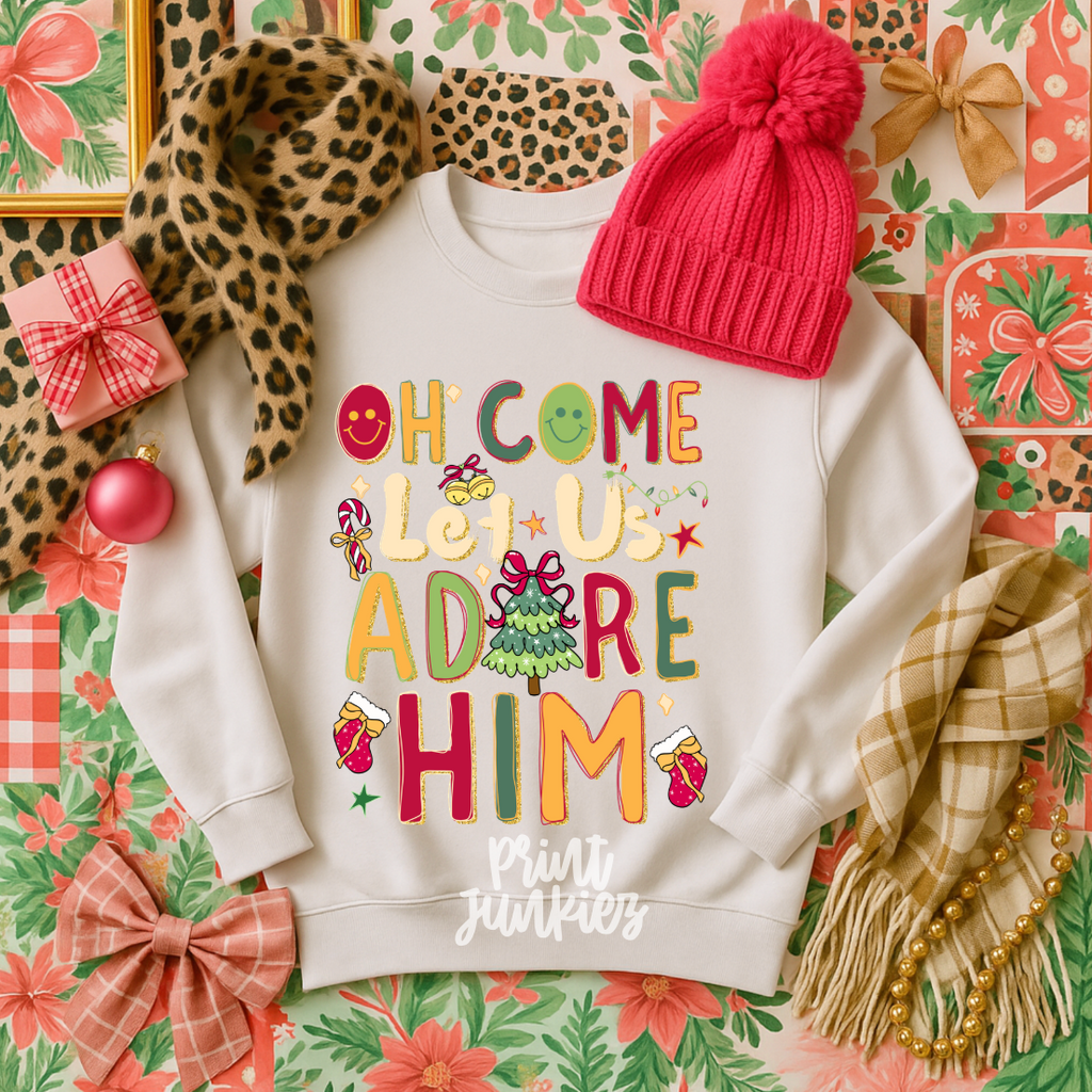 O Come Let Us Adore Him Doodle - DTF