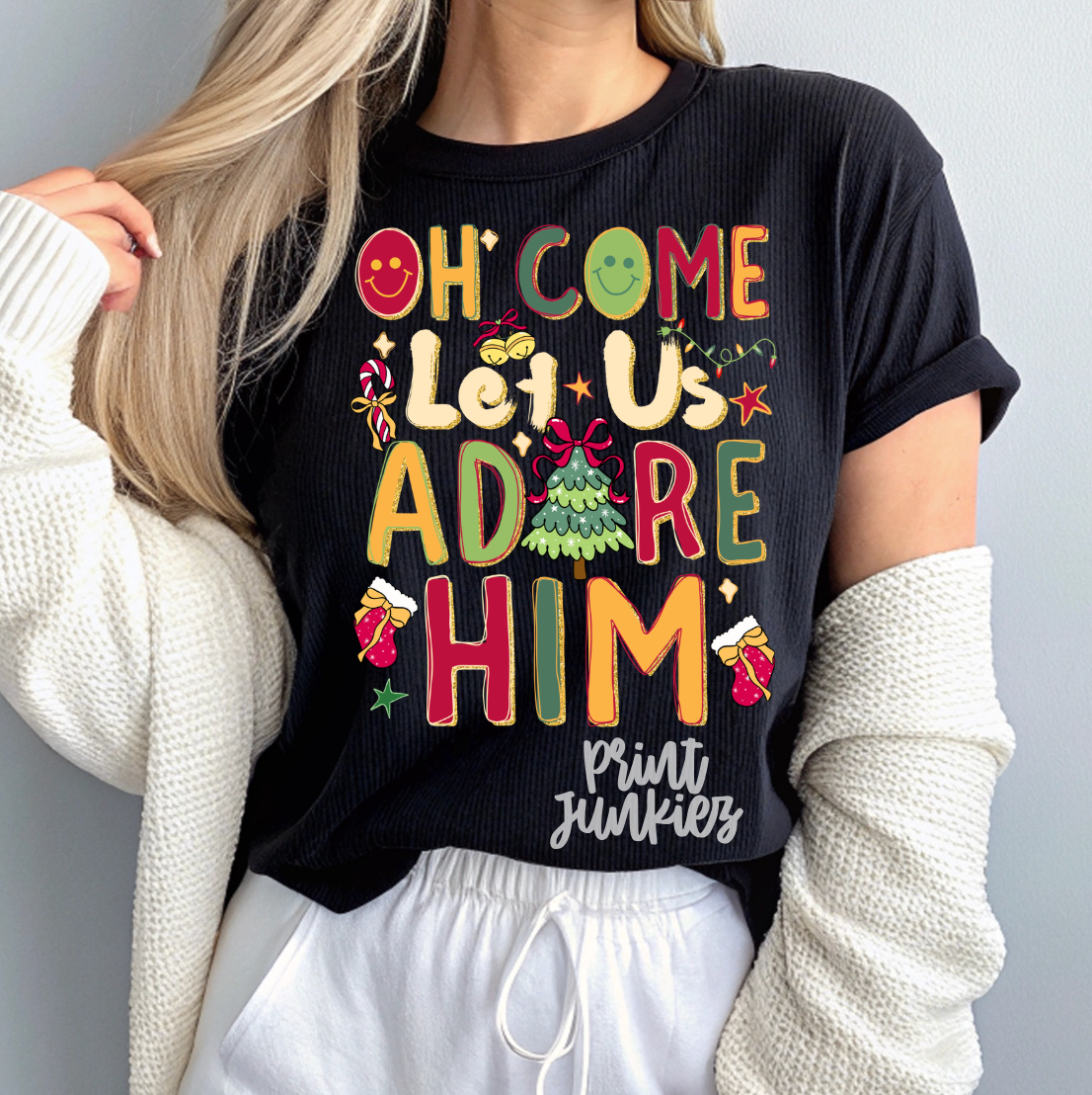 O Come Let Us Adore Him Doodle - DTF