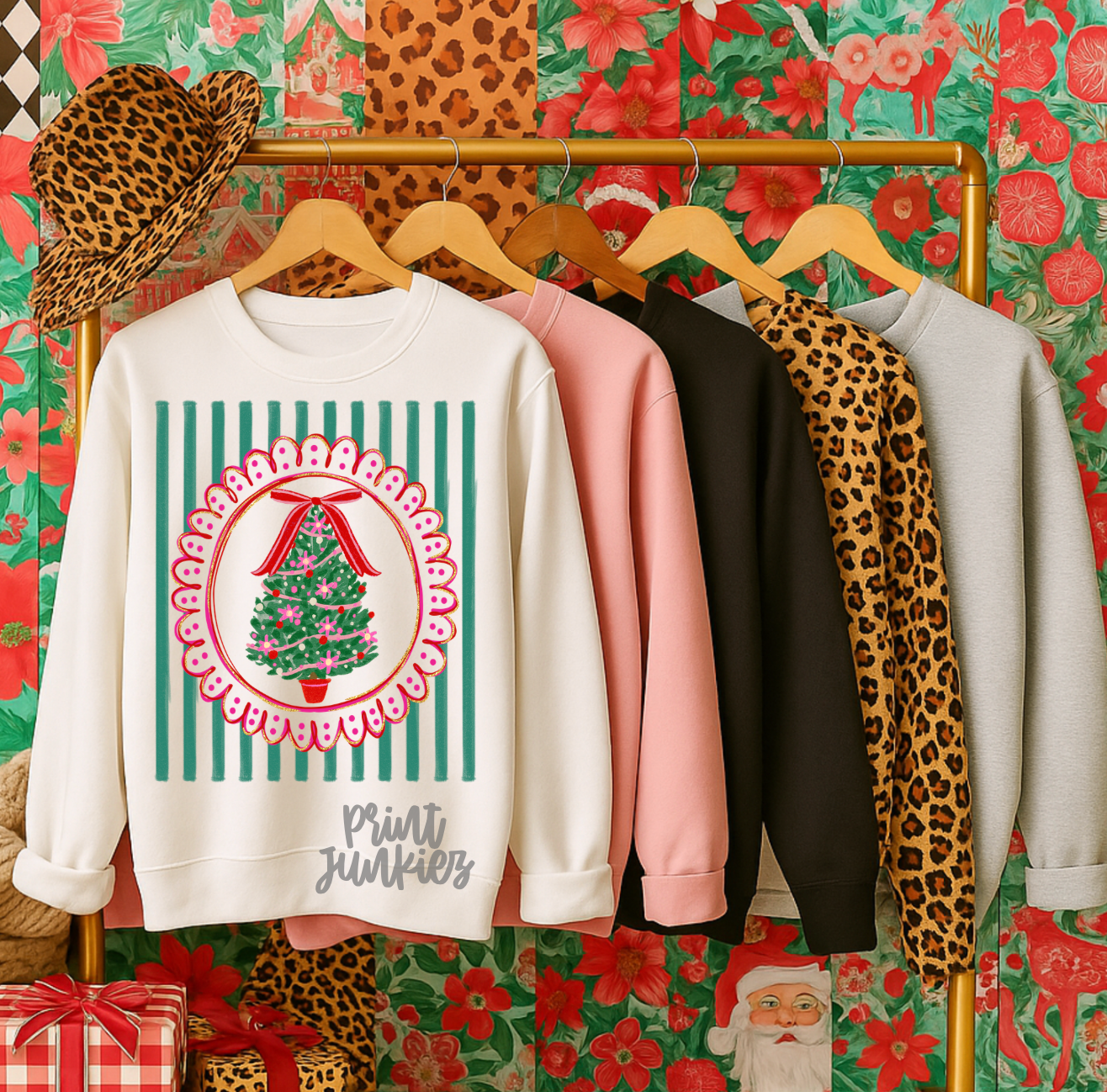 Preppy Framed Christmas Tree - DTF