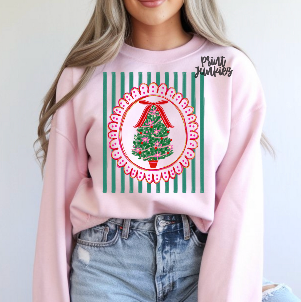 Preppy Framed Christmas Tree - DTF